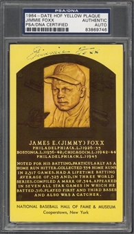 Jimmie Foxx Signed Hall of Fame Plaque Postcard (PSA/DNA)